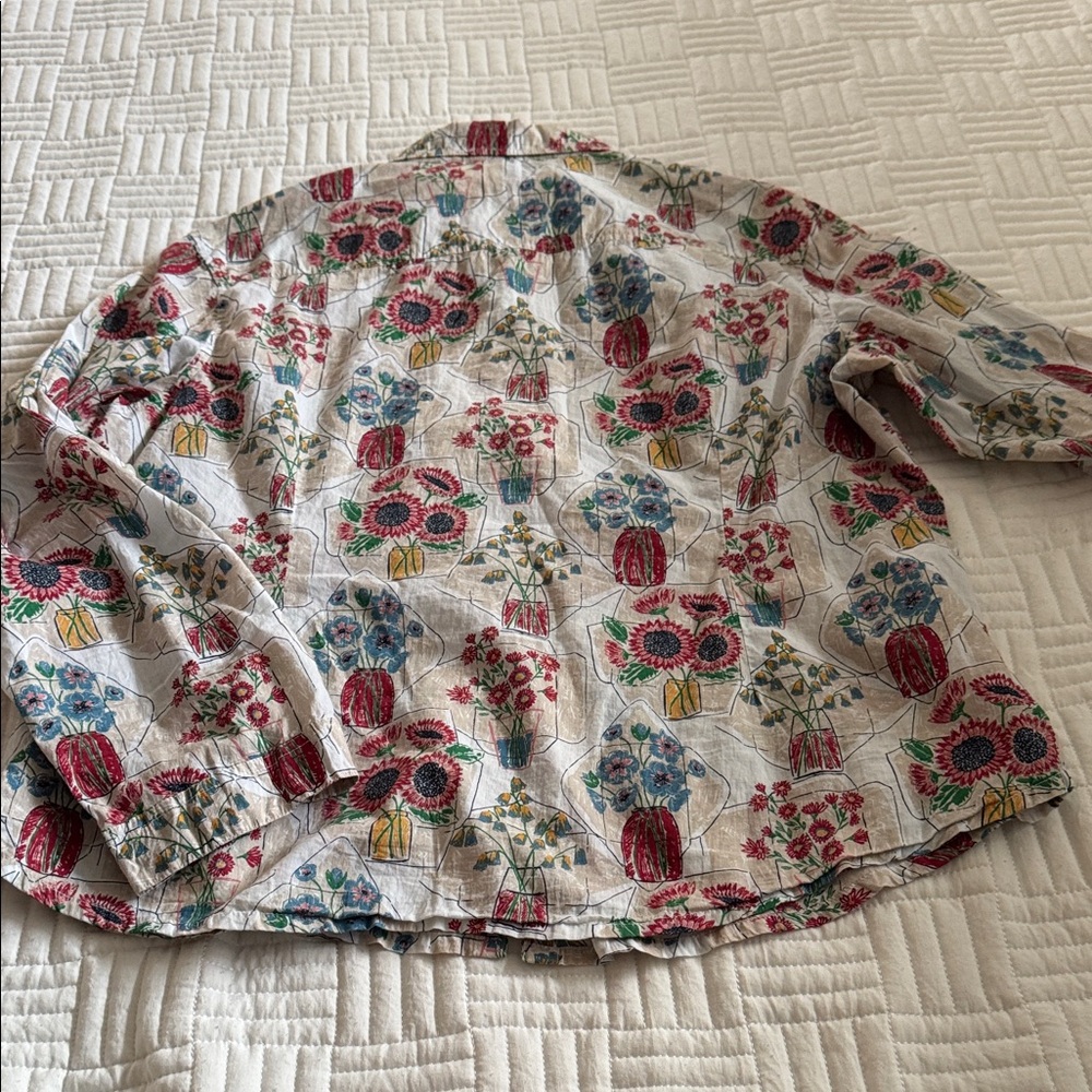 Floral Button Down Shirt - Multicolor - Picture 7 of 7